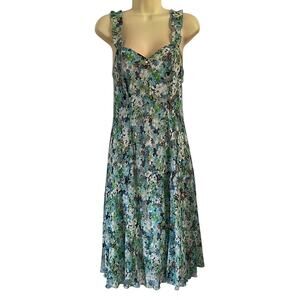 Dressbarn Colorful Chiffon Floral Print Dress Woman Size 4 Cottagecore